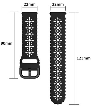 PASEK UNIWERSALNY 22mm do ZEGARKA SMARTWATCHA HUAWEI XIAOMI SAMSUNG CZARNY