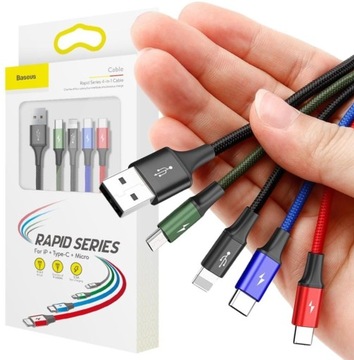 KABEL 4W1 USB-A -> LIGHTING IPHONE / 2X USB-C / MICRO-USB BASEUS CAFULE