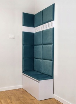 УГЛОВАЯ ПАНЕЛЬ С МЯГКОЙ ОБИВКОЙ, СЕРАЯ, ДЛЯ КОМПЛЕКТА 37x37