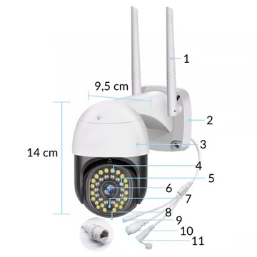 ВНЕШНЯЯ IP-КАМЕРА TUYA С ПОВОРОТНЫМ ЗУМОМ, WIFI И SD-КАРТОЙ, FULL HD 360, 3 Мпикс.