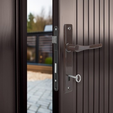 КОМПЛЕКТ КАЛИТКИ ГАРАЖНЫХ ВОРОТ РУЧКА 90 ГРАФИТОВЫЙ ЗАМОК 90/22