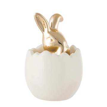 Figurka do stroika Zając w jajku Ozdoba wielkanocna ceramiczna Altom Design