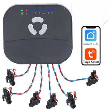 Sterownik nawadniania Ogrodu 6 STREF WiFi Tuya Smart Z ZASILACZEM !!!