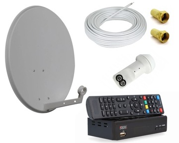 ZESTAW SAT Antena z konwerterem CORAB 70cm + tuner SAT OPTICUM kabel GRATIS