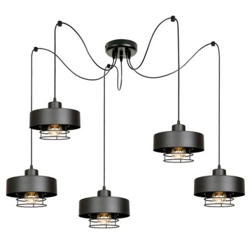 Stylowa lampa sufitowa loftowa Maya 5 kloszy 2250