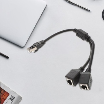 1 шт. Разветвитель адаптера Ethernet-кабеля, 1 штекер