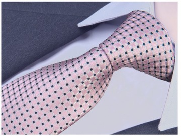 Мужской галстук из микрофибры розовый в горошек GREG g146