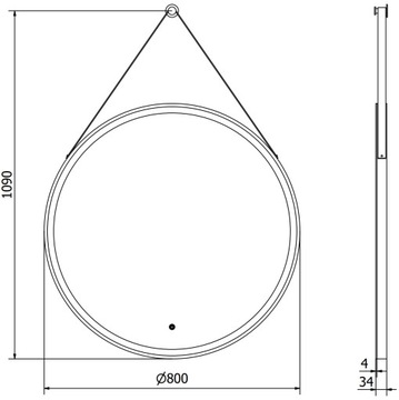 MEXEN RENI ЗЕРКАЛО СО СВЕТОДИОДНОЙ ПОДСВЕТКОЙ, КРУГЛОЕ 80 СМ