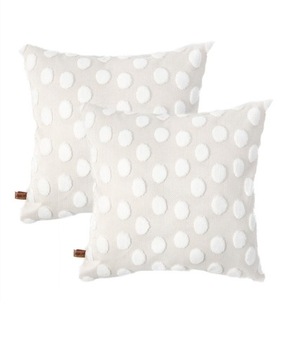 Kremowe Poszewki dekoracyjne w grochy 2szt. 45x45