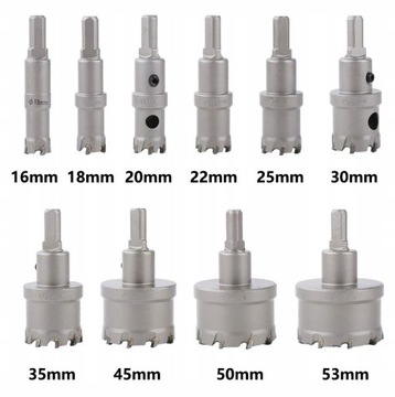 Otwornice Widiowe Wiertła Koronki Do Metalu 10 szt FT165310T
