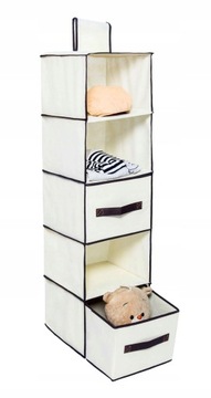 PÓŁKI WISZĄCE DO SZAFY GARDEROBY ORGANIZER DO ZAWIESZENIA NA RZEPY 110 CM