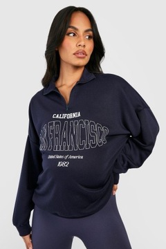 T11101 *BOOHOO CIĄŻOWA BLUZA DAMSKA Z NADRUKIEM SAN FRANCISCO L