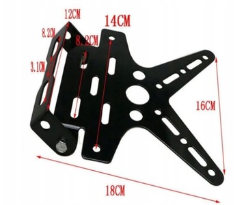 КРЕПЛЕНИЕ НОМЕРНОГО ЗНАКА НА МОТОЦИКЛЕ Алюминиевая регулировка угла, Универсальная