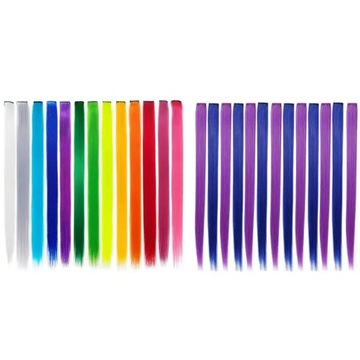 13 sztuk kolorowe Party podkreśla kolorowe włosy doczepiane Clip In 55Cm fi