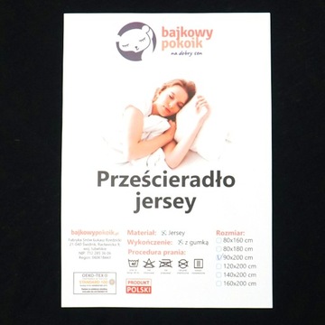 Prześcieradło Grube Jersey 120x200 z Gumką Bawełna