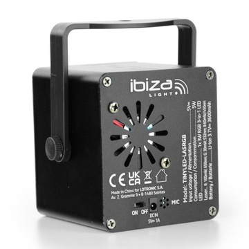 RGB-лазер со светодиодным световым эффектом, аккумуляторная батарея, пульт дистанционного управления.