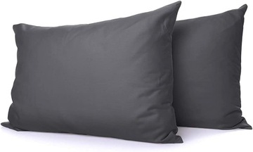 ZESTAW DWÓCH POSZEWEK NA PODUSZKI DO SPANIA 40x80CM ANRACYTOWE