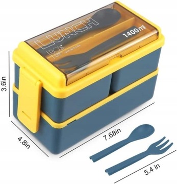 LUNCHBOX Z PRZEGRÓDKAMI POJEMNIK ŚNIADANIÓWKA 1400
