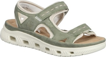 SANDAŁY RIEKER 910238-07 ZIELONY OBUWIE DAMSKIE