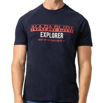 Napapijri T-Shirt męski NP000IX3 Granatowy -40%