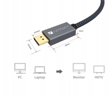 DisplayPort — кабель DisplayPort iVanky 4K, 2 м dp-dp