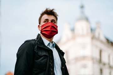 MASK двухслойная хлопковая маска БОРДОВАЯ