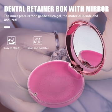 Travel Retainer Case Mirrored Braces Box Storage