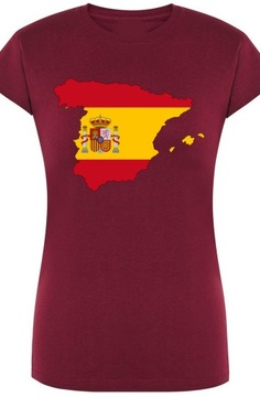 Hiszpania Flaga Damski T-shirt Modny Rozm.M