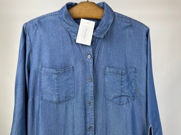 Sukienka koszulowa niebieska 100% tencel SHARAGANO r. 3XL (16W)