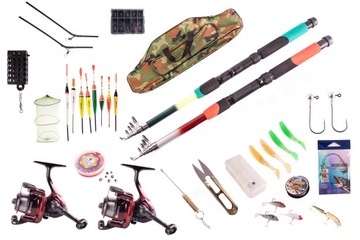 KOMPLETNY ZESTAW WĘDKARSKI 2,1/2,4M + GRATIS!!