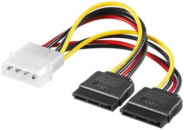 MicroConnect SATA Power 4pin-2x15pin 0,13m