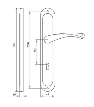 Ключ FEBE 90 Дверная ручка с патиной