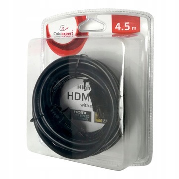 HDMI - КАБЕЛЬ HDMI СОЕДИНИТЕЛЬНЫЙ КАБЕЛЬ ETHERNET 4K 30 Гц 3D HARC ЧЕРНЫЙ 4,5 м