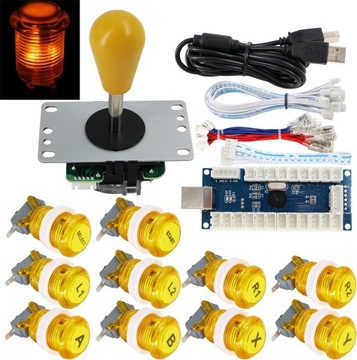 Arcade Game Stick DIY Kit przyciski z logo LED 8