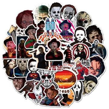 HORROR MIX NAKLEJKI NA LAPTOP WODOODPORNE 50 szt