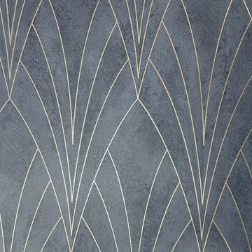 ОБОИ ГЕОМЕТРИЧЕСКИЕ ОБОИ АРТ ДЕКО ТЕМНО-СИНИЙ УГЕПА