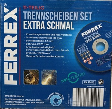 ZESTAW TARCZY DO METALU FERREX 125 MM