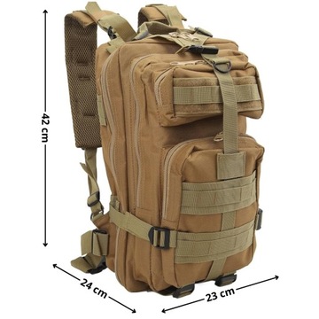 SURVIVALOWY ZESTAW PRZETRWANIA WOJSKOWY HARCERSKI PLECAK BRĄZOWY 35L