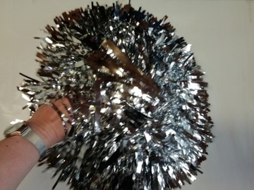 POMPON do kibicowania czirliderka SPORT srebrny