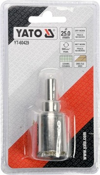 WIERTŁO DIAMENTOWE DO GRESU SZKŁA OTWORNICA 25 mm