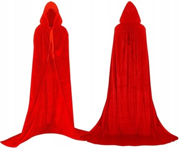 PELERYNA GOTYCKA CZARNA Z KAPTUREM HALLOWEEN 150CM