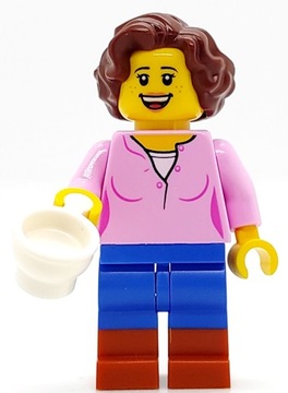 LEGO Minifigurka Kobieta z filiżanką BAM,NOWE