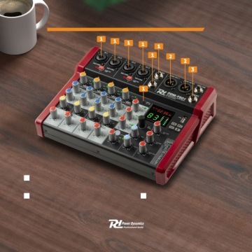 6-канальный студийный фантомный микшер BT +48 В PDM-Y601 Power Dynamics