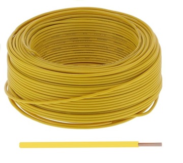 LINKA 1,5mm LgY 1,5 PRZEWÓD JEDNOŻYŁOWY 1x1,5 mm2 ŻÓŁTY KABEL 10 METRÓW
