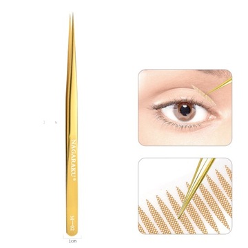 ПРОФЕССИОНАЛЬНЫЙ ПИНЦЕТ ДЛЯ НАРАЩИВАНИЯ РЕСНИЦ НАГАРАКУ РАЗДЕЛЕНИЕ ПРЯМОЙ ЗОЛОТОЙ