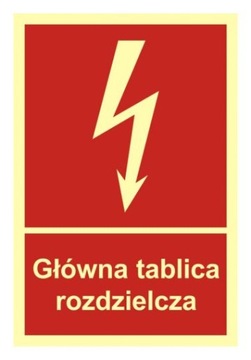 Główna rozdzielcza naklejka znak BHP 10x14,8