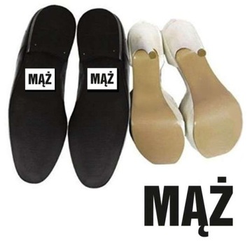 ŚMIESZNE NAKLEJKI na buty wesele MĄŻ husband