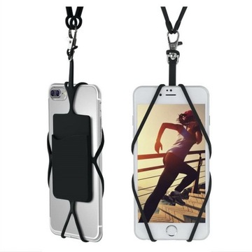 Crossbody smycz pasek na szyję ramię do telefonu kieszeń portfel na kartę
