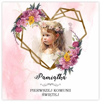 PAMIĄTKA kartka z życzeniami dla dziewczynki Pierwsza Komunia Święta