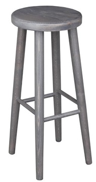 TABORET BAROWY HOKER DREWNIANY STOŁEK 70cm SZARY